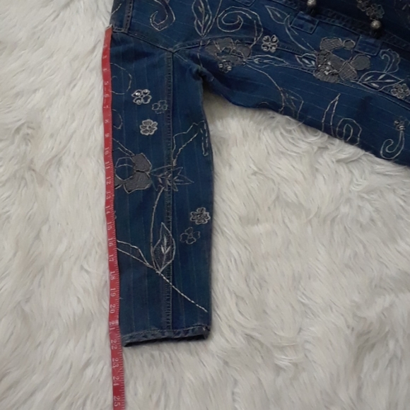 Chicos Sequin/Embroidered Denim Jacket - Picture 15 of 16
